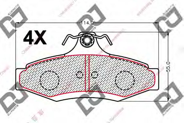 Комплект тормозных колодок, дисковый тормоз DJ PARTS BP2191