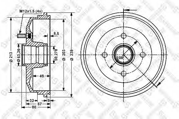 Тормозной барабан STELLOX 6025-2529-SX