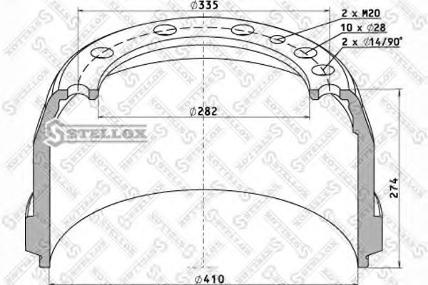 Тормозной барабан STELLOX 85-00026-SX
