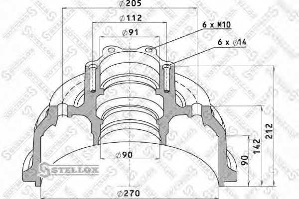 Тормозной барабан STELLOX 85-00063-SX