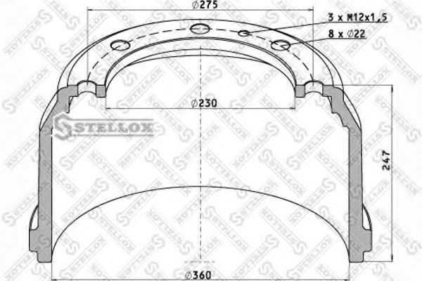 Тормозной барабан STELLOX 85-00072-SX