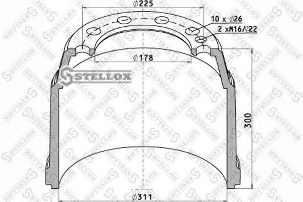 Тормозной барабан STELLOX 85-00128-SX