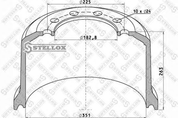 Тормозной барабан STELLOX 85-00130-SX