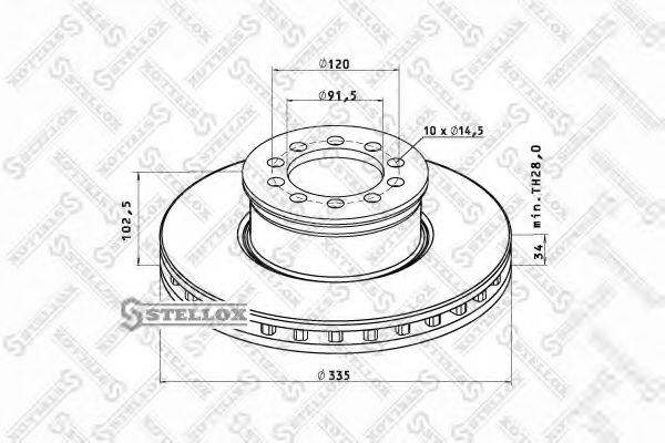 Тормозной диск STELLOX 85-00726-SX