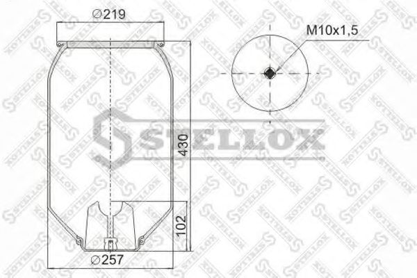Кожух пневматической рессоры STELLOX 90-08093-SX