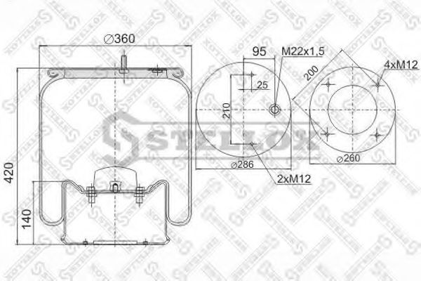 Кожух пневматической рессоры STELLOX 90-29181-SX