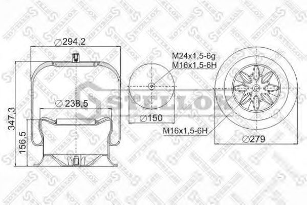 Кожух пневматической рессоры STELLOX 9519
