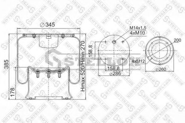 Кожух пневматической рессоры STELLOX 90-48131-SX