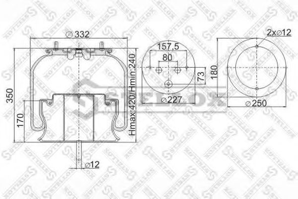 Кожух пневматической рессоры STELLOX 90-62001-SX