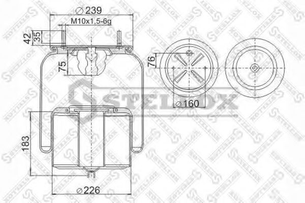 Кожух пневматической рессоры STELLOX 90-67601-SX