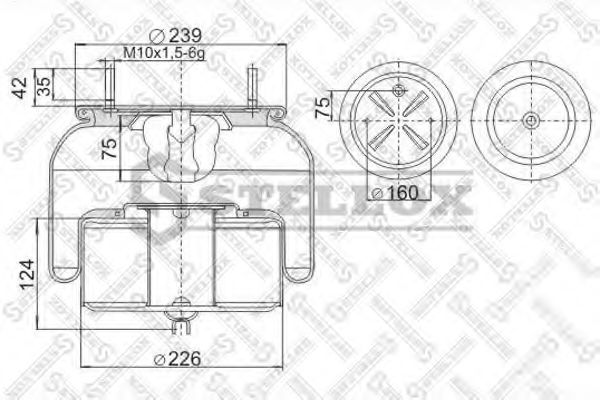 Кожух пневматической рессоры STELLOX 90-67621-SX