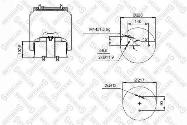 Кожух пневматической рессоры STELLOX 90-91303-SX