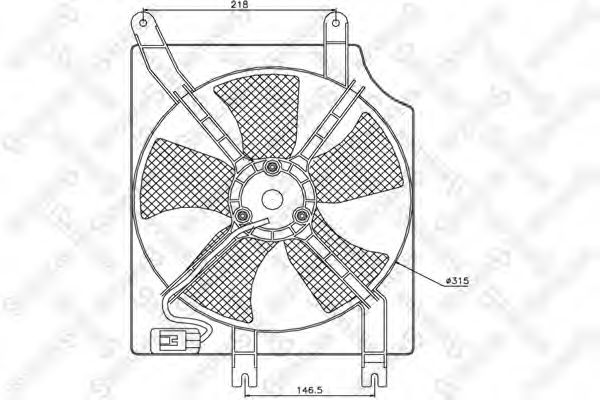 Вентилятор, охлаждение двигателя STELLOX 29-99177-SX