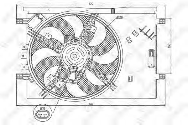Вентилятор, охлаждение двигателя STELLOX 29-99446-SX