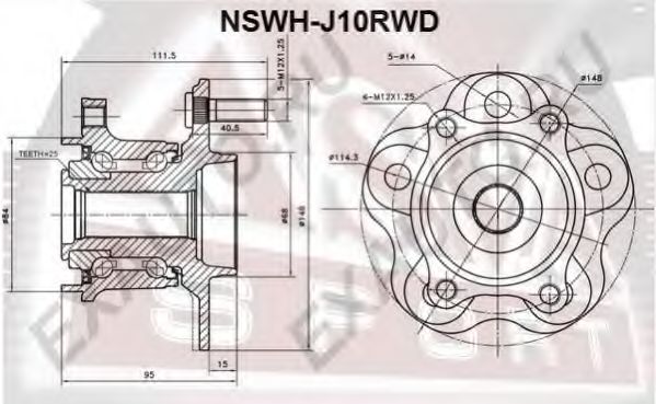 Ступица колеса ASVA NSWH-J10RWD