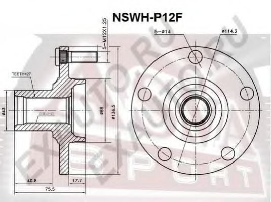 Ступица колеса ASVA NSWH-P12F