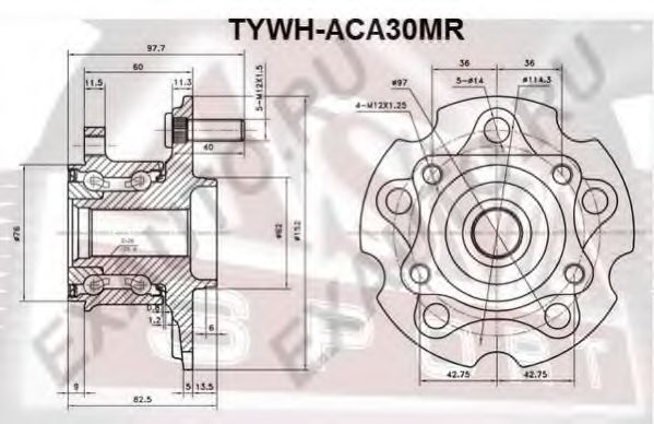 Ступица колеса ASVA TYWH-ACA30MR