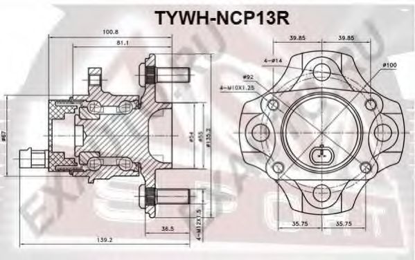 Ступица колеса ASVA TYWH-NCP13R