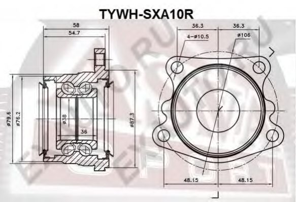 Ступица колеса ASVA TYWH-SXA10R