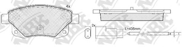 Комплект тормозных колодок, дисковый тормоз NiBK PN0431W