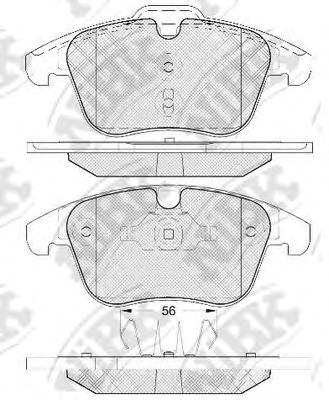 Комплект тормозных колодок, дисковый тормоз NiBK PN0462