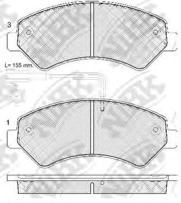 Комплект тормозных колодок, дисковый тормоз NiBK PN0516W