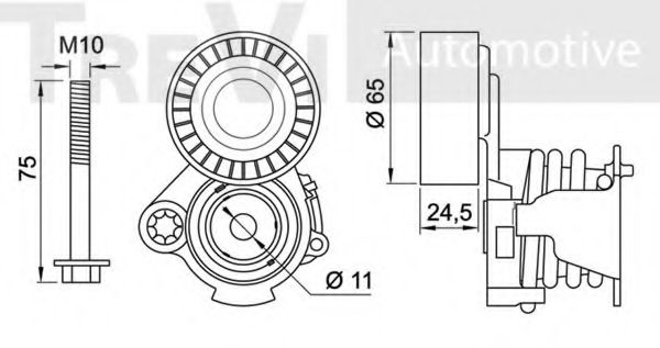 Натяжная планка, поликлиновой ремень TREVI AUTOMOTIVE TA1948