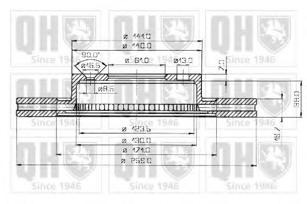 Тормозной диск BACHMANN 1715