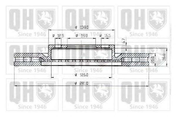 Тормозной диск QUINTON HAZELL BDC4360