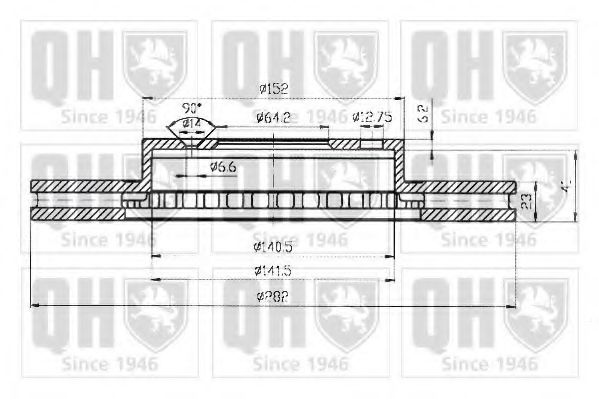Тормозной диск QUINTON HAZELL BDC4374