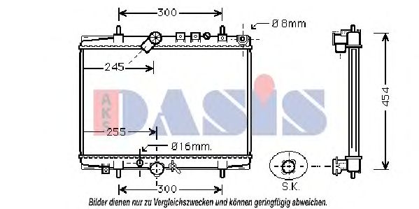 Радиатор, охлаждение двигателя AKS DASIS 160000N