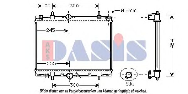 Радиатор, охлаждение двигателя AKS DASIS 161820N