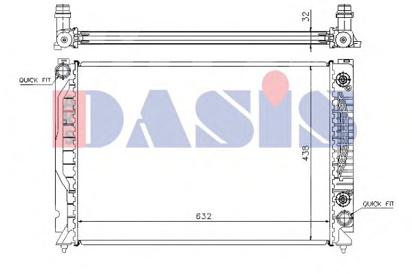 Радиатор, охлаждение двигателя AKS DASIS 480058N