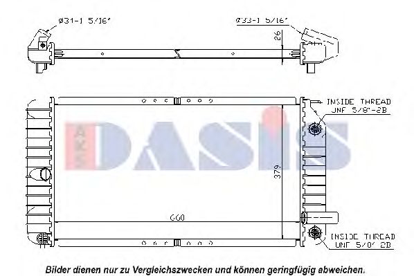Радиатор, охлаждение двигателя AKS DASIS 52458322