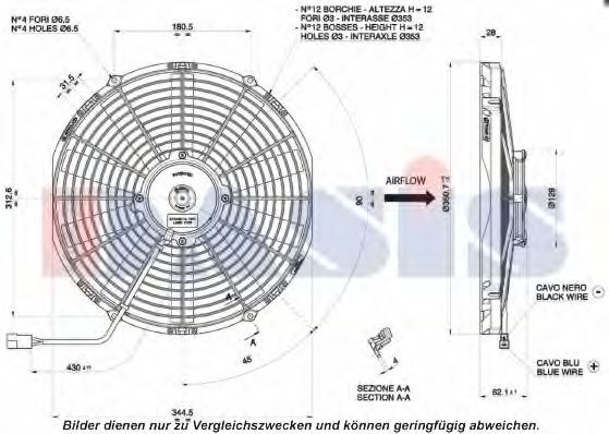Вентилятор, конденсатор кондиционера AKS DASIS 870022N