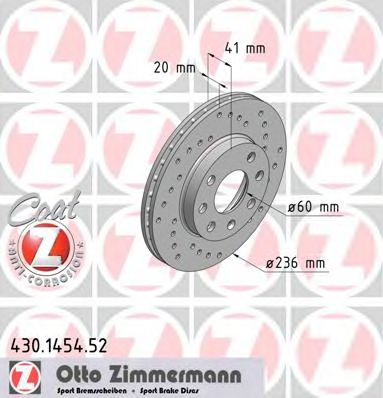 Тормозной диск ZIMMERMANN 430.1454.52