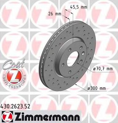 Тормозной диск ZIMMERMANN 430.2623.52