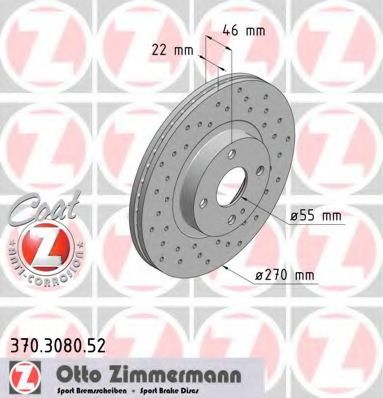 Тормозной диск ZIMMERMANN 370.3080.52
