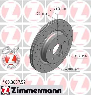 Тормозной диск ZIMMERMANN 400.3657.52