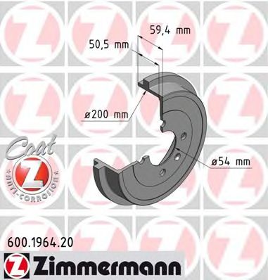 Тормозной барабан ZIMMERMANN 600.1964.20