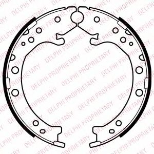 Комплект тормозных колодок, стояночная тормозная система DELPHI LS2034