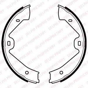 Комплект тормозных колодок, стояночная тормозная система DELPHI LS2070