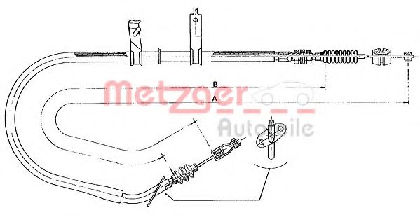 Трос, стояночная тормозная система METZGER 17.067