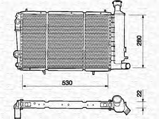 Радиатор, охлаждение двигателя MAGNETI MARELLI 350213310000