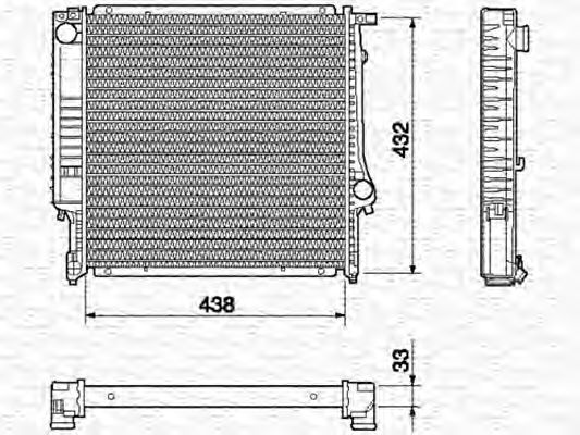 Радиатор, охлаждение двигателя MAGNETI MARELLI 350213426000