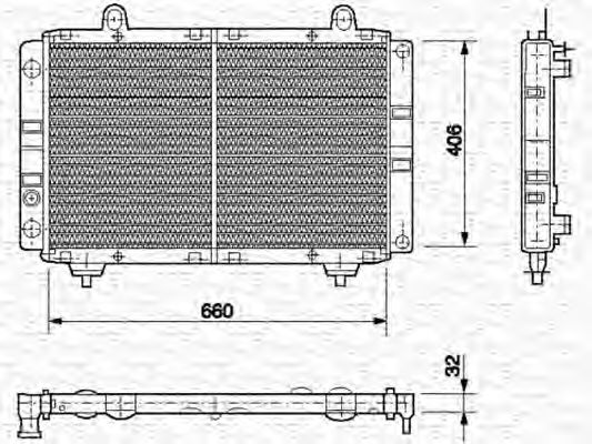 Радиатор, охлаждение двигателя MAGNETI MARELLI 350213454000