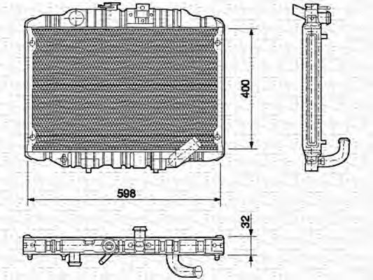 Радиатор, охлаждение двигателя MAGNETI MARELLI 350213550000