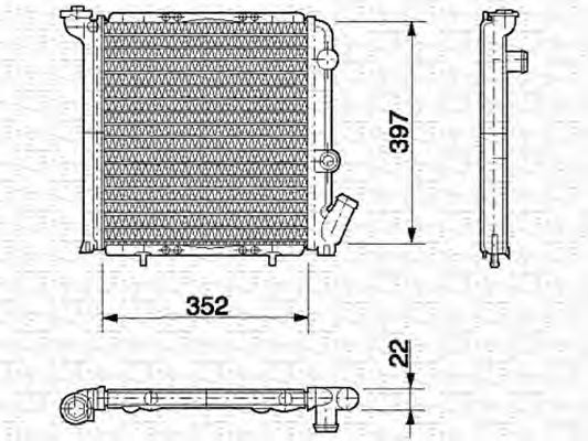 Радиатор, охлаждение двигателя MAGNETI MARELLI 350213614000