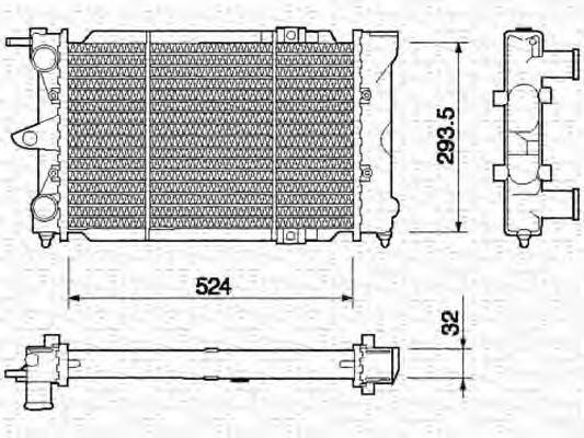 Радиатор, охлаждение двигателя MAGNETI MARELLI 350213651000