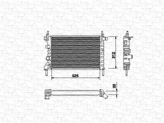 Радиатор, охлаждение двигателя MAGNETI MARELLI 350213684000